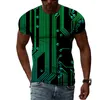 T-shirts pour hommes Personnalité Circuit Board Pattern 3D T-shirt Mode Casual Street Cool Col rond Top Hip-hop Tendance T-shirts à manches courtes