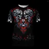 Men's T Shirts Fashion Personality Cool Skulls Graphic Summer Men Casual Terror Pattern Tees Tops Hip Hop Trend O-neck Short Sleeve