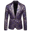 Abiti da uomo Blazer Blazer floreali dorati da uomo Business Casual Abito da sposa Blazer dorato Uomo 230829