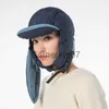 ケチなブリム帽子冬の耳の保護爆撃機帽子男性女性の屋外ファッション肥厚ぬいぐるみ風の暖かいスキービーニーパイロットマウント警察ハットJ230829