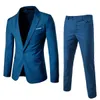 Herrenanzüge Blazer Frühling Sommer Groomsmen Männlich Zweiteiliger Voller Herrenanzug Set Lässige Hochzeit Nachtclub Slim Fit Schwarzer Blazer für Männer 230829