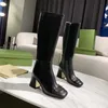 stivali da donna di alta qualità martens stivali chelsea in pelle a quadri stivali da donna di tendenza scarpe con plateau nere stivali sopra il ginocchio da donna dfgfd