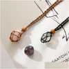 Chains Crystals Pendant Stone Holder Necklace Cord Hand-Woven Rope For Making Jewelry Creative Personality Natural Agate Net F3B5 Drop Dhzvn