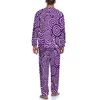 Vêtements de nuit pour hommes Purple Swirls Pyjamas Printemps Deux pièces Imprimé abstrait Rétro Pyjama Ensembles Hommes Manches longues Sommeil Design Vêtements de nuit