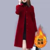 Womens Wool Blends Mulheres Long Trench Coat Padrão Britânico Jaqueta Engrossar Manto de Inverno Quente Bonito Slimming Plus Size Overcoat S 3XL Drop 230828