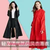 Imperméables allonger femmes rouge noir imperméable mince Poncho dames imperméable longue respirante hommes veste de pluie adultes coupe-vent