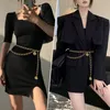 Belts Camelia Waist Chain Metal Leather Rope Woven Belt Suit Dress Retro Designer Belt for Women 230829