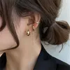 Boucles d'oreilles dos Y2K Style chaîne gland pince pour femmes strass scintillants creux irrégulier métal oreille manchettes accessoire bijoux de mode