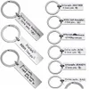 Keychains Lanyards Drive Safe Keychain för familj Mamma pappa pappa farfar bror make nyckelkedjor ringer gåva pojkvän par keyr dhpvc