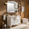 Decorative Plates Oak Solid Wood American Bathroom Cabinet Washstand Washbasin Hygiene