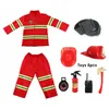 Girl's Dresses Halloween Fireman Cosplay Costume for Kids Boys Girls Carnival Party Sam Fireman Uniform Carnival Toys Outfits Workkläder 230828