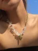 Chaînes Summer Seaside Vacances Original Perles de cristal blanc faites à la main en Europe et en Amérique Collier d'amour plaqué or rétro