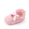 First Walkers 2023 Baby Lace Shoes Girls Baptism Born Walker Floral Crib Mary Jane Princess Soft Sole Bowknot Casual Flat Shoe
