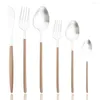 Set di stoviglie Drmfiy Matte 6 pezzi Forchette Cucchiai Coltelli Set Posate in argento Cucina Posate per la casa Stoviglie in acciaio inossidabile 304