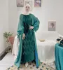 Etniska kläder Elegant muslimsk öppen abaya kimono kalkon glitter trasa abayor för kvinnor dubai ballong ärm hijab klänning islam outfit kaftan