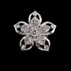 Zilverkleurige kleine bloem goedkope broche helder strass kristal diamante feest prom pins