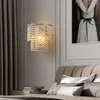 Lampa ścienna w stylu amerykański nowoczesny luksusowy kinkiet kryształowy kryształowa koralika srebrna wysokiej klasy wystrój salonu oświetlenie