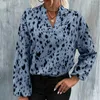 Blouses pour femmes chemise à motifs zèbre 2023 automne mode Blouse à manches longues Vintage femmes hauts col en v en mousseline de soie en vrac