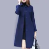 Womens Wool Blends Mulheres Long Trench Coat Padrão Britânico Jaqueta Engrossar Manto de Inverno Quente Bonito Slimming Plus Size Overcoat S 3XL Drop 230828