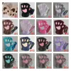 Party Favor Women Fluffy Plush Gloves Fashion Girl Winter Mittens Paws Gloves Stage Perform Prop Cute Cat Claw Gloves 2pcs/pair Q540