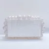 Evening Bags Women Rose Red Acrylic Box Evening Clutch Bags For Wedding Party Luxury Gold Pearl Beads Purses And Handbags Designer Gift Bags 230829