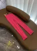 2023 Herbst Hot Pink Floral Lace Zweiteilige Hosen-Sets Kurzarm-Blazer mit gekerbtem Revers und Spitze mit einem Knopf, Top + lange Hosenanzüge Set Zweiteilige Anzüge O3G142675