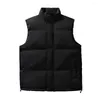 Men's Vests Men Vest Comfortable Waistcoat Stylish Unisex Winter Padded Windproof Stand Collar Neck Protection Zip For Women