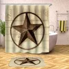 Rideaux de douche Rideau de douche de salle de bain 3D motif de brique de grain de bois rideaux de bain imperméables pour baignoire couverture de bain grand Large R230829