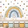 Wandaufkleber Cartoon Regenbogen bunte Tupfen Kinder Aquarell Aufkleber für Kinderzimmer Baby Kinderzimmer Aufkleber Home Decor 230829