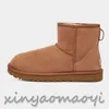 2023 Woman Australia Snow Boot Tasman Slippers Designer Woman Real Leather Platform Fur Boots Thick Bottom Winter Booties Chestnut