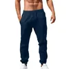 Pantalon homme ample respirant homme pantalon décontracté élastique taille haute couleur unie pantalon Long avec poches mince pantalon Streetwear