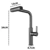 Kitchen Faucets 4 Modes Waterfall Faucet Pull Out Stream Sprayer Cold Single Hole Deck Mounted Water Sink Mixer Wash Tap For 230829