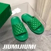 Slippers Jiumijiumi Handmade S Summers Shoes for Woman Bearchise Leather Platform Cheels Bulaid Plaid Sewing Outside