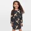 Robes de fille sautant mètres princesse filles avec broderie florale mode enfants robe coton automne hiver chat bébé vêtements 230828