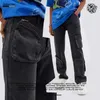 Made Extreme Large Pocket Splice Cargo Jeans Organ Bag Washed Vintage Straight Jeans Y2K Mens Jeans Unisex HKD230829