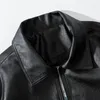 Men's Fur Faux Leather Bomber Jacket Men Solid Oversize Male Motorcycle Coat Biker Waterproof Moto Clothing Spring 2023 CWU-45P