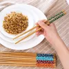Baguettes 1 paire de bambou naturel réutilisable traditionnel fait à la main chinois classique en bois Sushi outil de cuisine 24 cm Pot