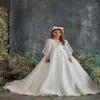 Robes de fille élégantes à fleurs blanches ivoire, pour mariage, paillettes, manches longues, robes de concours de première Communion, robe d'anniversaire