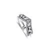 Pierścienie klastrowe pierścień błyszczący markizowy podwójny Wishbone dla kobiet Anel Feminino 925 Srebrna biżuteria Anillos Mujer Wedding Bague
