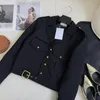 23 Women Designer Jacket Formal Blazer Bluuson Metal Letter Button Lapel Neck Designer Bomber Coat Girls Milan Runway Cotton Blend Short Designer Tops Outwear Suit