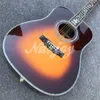 Sunburst – guitare acoustique de Style D, table en épicéa massif, incrustations d'arbre de vie en ormeau, touche en ébène, corps en palissandre