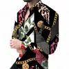 Herren-Freizeithemden, langärmelig, hawaiianisches Herrenmode-Hemd, Leopardenblusen, Strandbluse, Kettenkleidung, Umlegekragen, Camisas