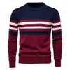 Herrenpullover Pullover Männer Pullover Baumwolle gestreift männlich Herbst Winter Mode Jersey Basic Boy Jumper Plus Größe 5XL 230829