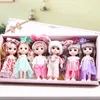 Куклы 6pcs 16cm Doll Set Set Box 13 подвижные суставы 3D Eyes Bjd Girl Dry Up Diy Toy Fashion Fashion одежда Bjd Dolls Детские подарки 230829