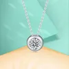 Chains Labb Real 18K Gold Pendant Necklace Natural Diamond Simple Lucky Bubble AU750 Chain For Women Fine Jewelry Gift P138