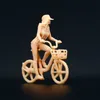 Blind box 1 64 1/43 Boys and girls ride bicycles models Miniature Handicraft Figure White Model Need To Be Colored By Yourself 230828