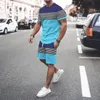Męskie dresy 2023 Summer dróg mody minimalistyczne paski 3D drukowanie t -koszu