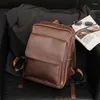 Sac à dos Vintage en cuir PU pour hommes, sac de voyage de Style coréen, tendance, grande capacité, cartable pour ordinateur portable
