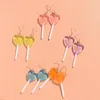 Hoopörhängen 2023 Sweet Heart-Shaped Lollipop Women's Personality Fashion All-Match Jewelry Gift Trend