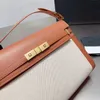 Sac Manhattan tissé pour femme, sac à bandoulière en toile, sac à main de styliste, pochette multiple en cuir tanné végétal, sac à dos classique